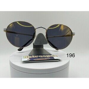 Vintage Sunglasses NOS Round Preppy Gold Mirror Lens Gold/Silver Metal 1990s